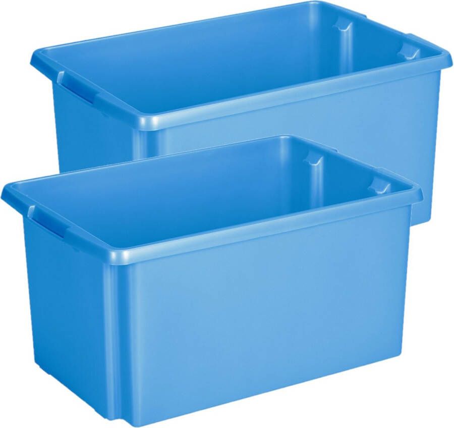 Sunware Opslagbox 2 stuks kunststof 51 liter blauw 59 x 39 x 29 cm Opbergbox