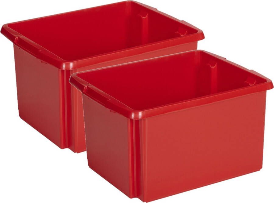 Sunware Opslagbox 4 stuks kunststof 32 liter rood 45 x 36 x 24 cm