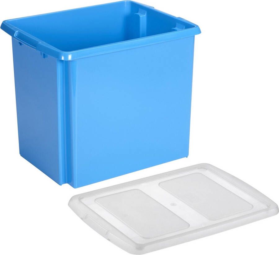 Sunware opslagbox kunststof 45 liter blauw 45 x 36 x 36 cm met deksel Opbergbox