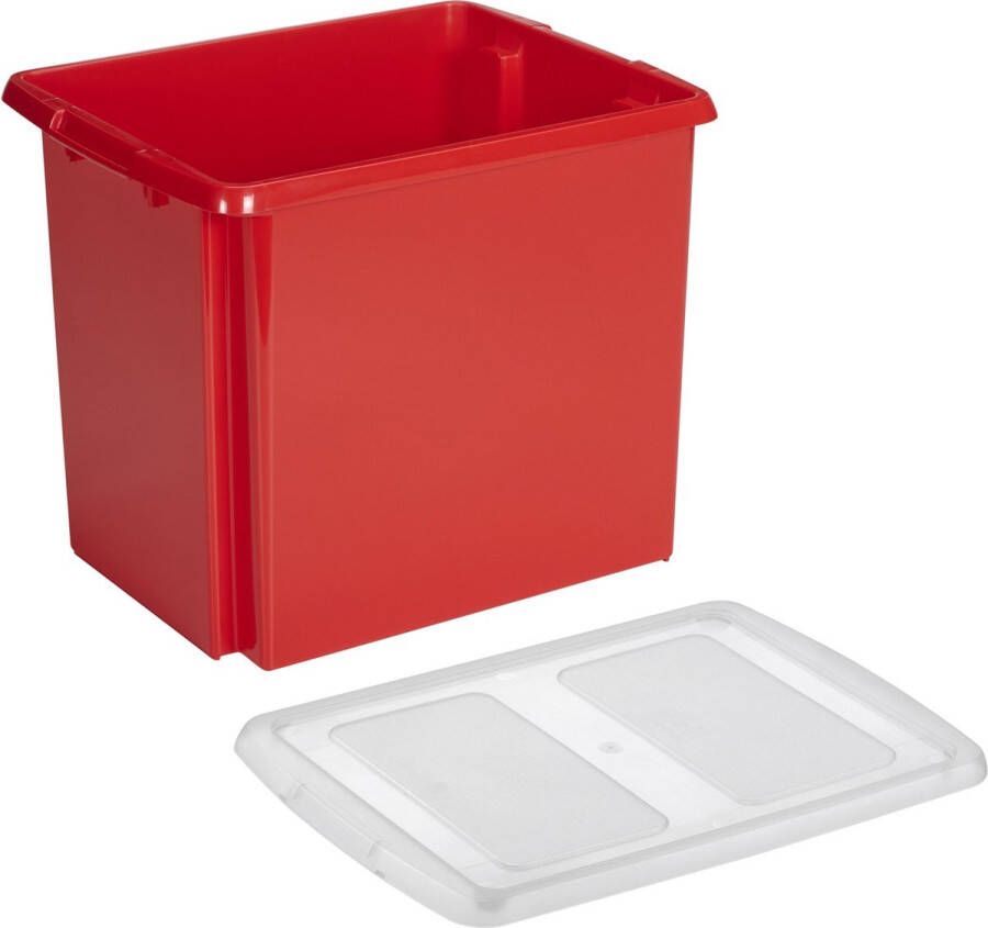 Sunware opslagbox kunststof 45 liter rood 45 x 36 x 36 cm met deksel Opbergbox