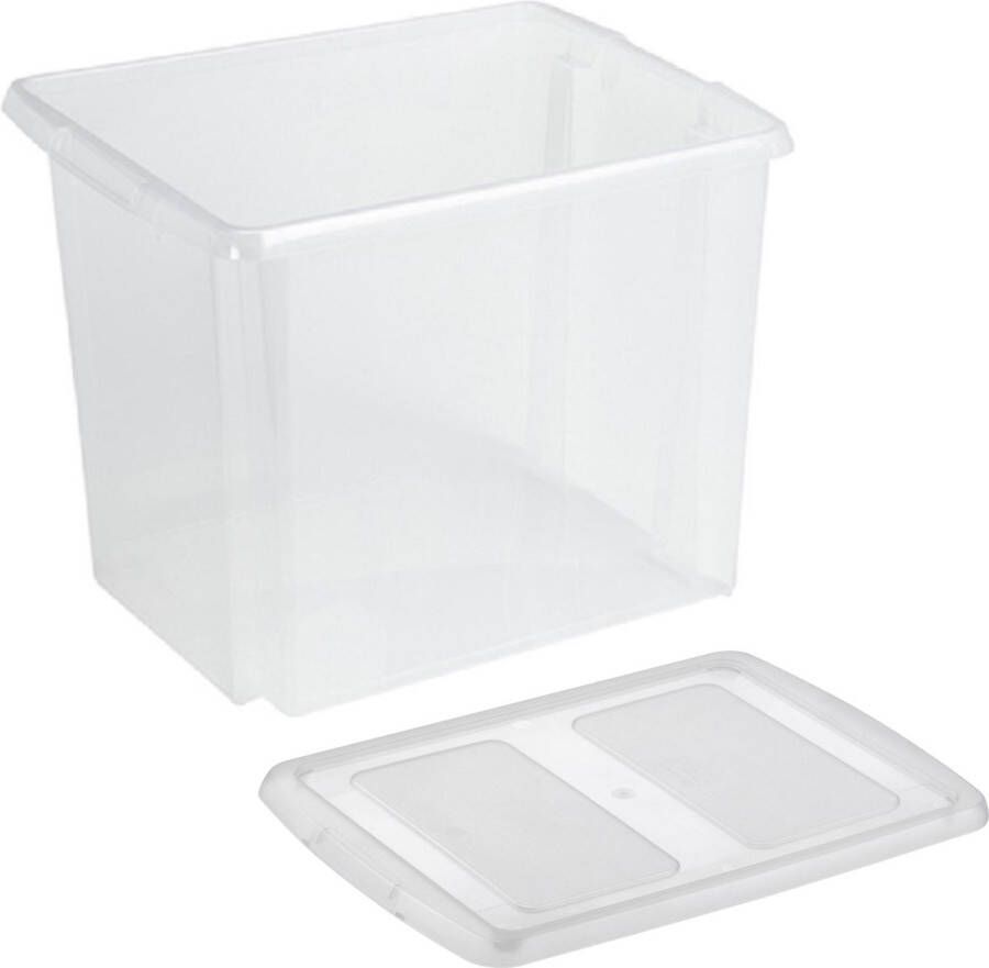 Sunware opslagbox kunststof 45 liter transparant 45 x 36 x 36 cm met deksel Opbergbox