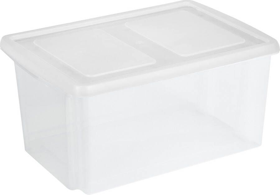 Sunware opslagbox kunststof 51 liter transparant 59 x 39 x 29 cm met deksel Opbergbox