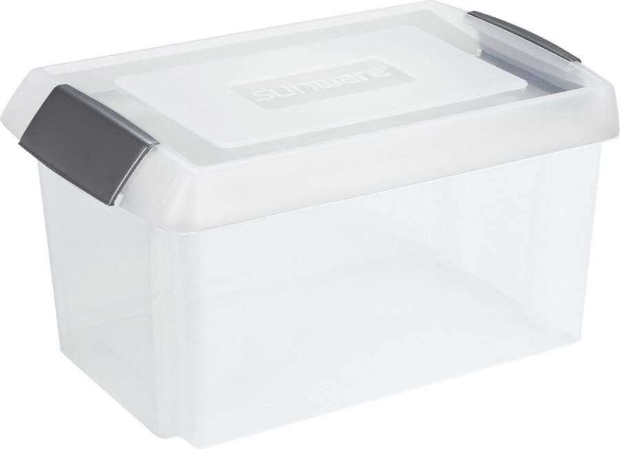 Sunware opslagbox kunststof 51 liter transparant 59 x 39 x 29 cm met hoge deksel Opbergbox