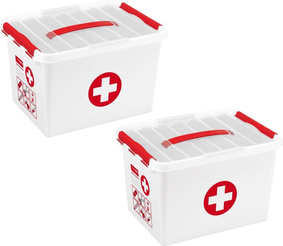 Sunware Q-line EHBO doos met inzet 22L rood Set van 2