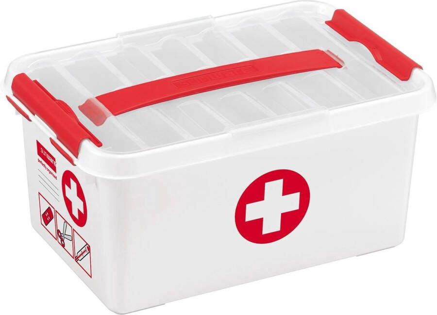 Sunware Q-line EHBO doos met inzet 6L wit rood 30 x 20 x 14 7 cm