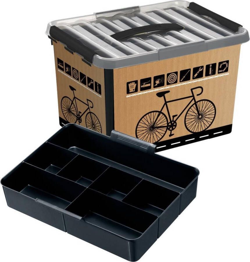 Sunware Q-line fietsbox met inzet 22L zwart 40 x 30 x 26 cm