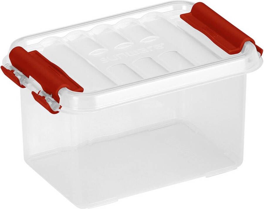 Sunware Q-line opbergbox 0 4L transparant rood 11 8 x 7 x 6 2 cm