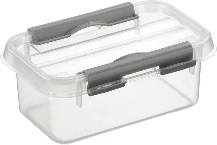 Sunware Q-line opbergbox 0 5L transparant metaal 10 x 15 x 6 3 cm