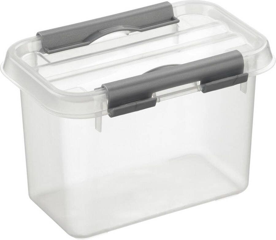 Sunware Q-line opbergbox 0 8L transparant metaal 10 x 15 x 10 8 cm