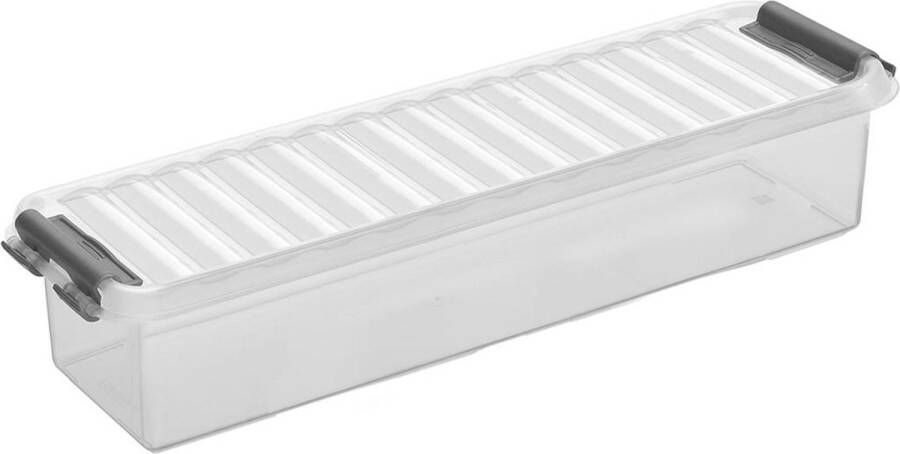 Sunware Q-line opbergbox 0 9L transparant metaal 27 x 8 6 x 6 cm
