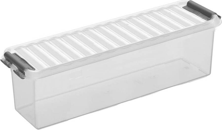 Sunware Q-line opbergbox 1 3L transparant metaal 27 x 8 4 x 9 cm
