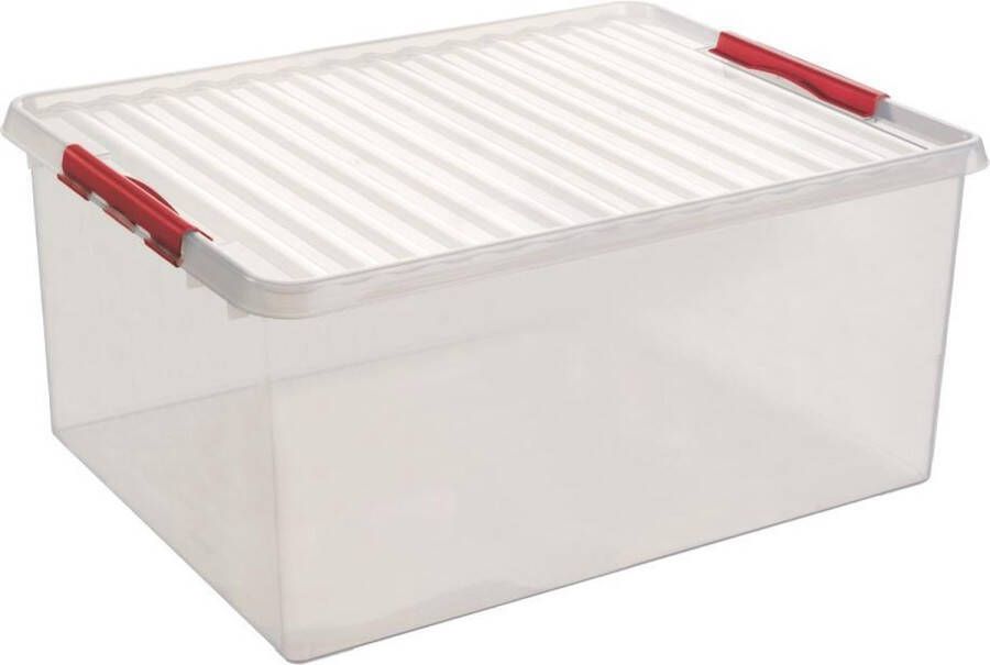 Sunware Q-line opbergbox 120L transparant rood 80 x 50 x 38 cm