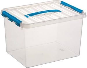 Sunware Q-line opbergbox 22L transparant blauw 40 x 30 x 26 cm