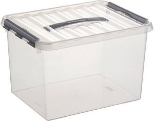 Sunware Q-line opbergbox 22L transparant metaal 40 x 30 x 26 cm