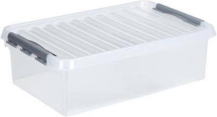 Sunware Q-line opbergbox 32L transparant metaal 60 x 40 x 18 cm