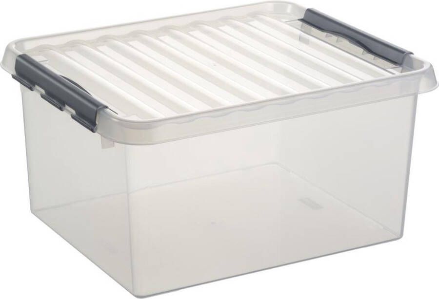 Sunware Q-line opbergbox 36L transparant metaal 50 x 40 x 26 cm