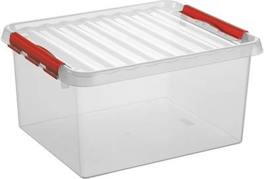 Sunware Q-line opbergbox 36L transparant rood 50 x 40 x 26 cm