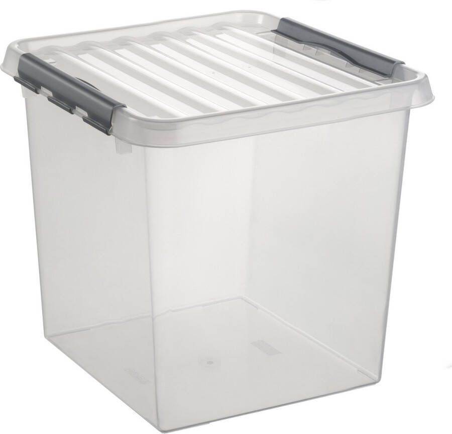 Sunware Q-line opbergbox 38L transparant metaal 40 x 40 x 40 cm