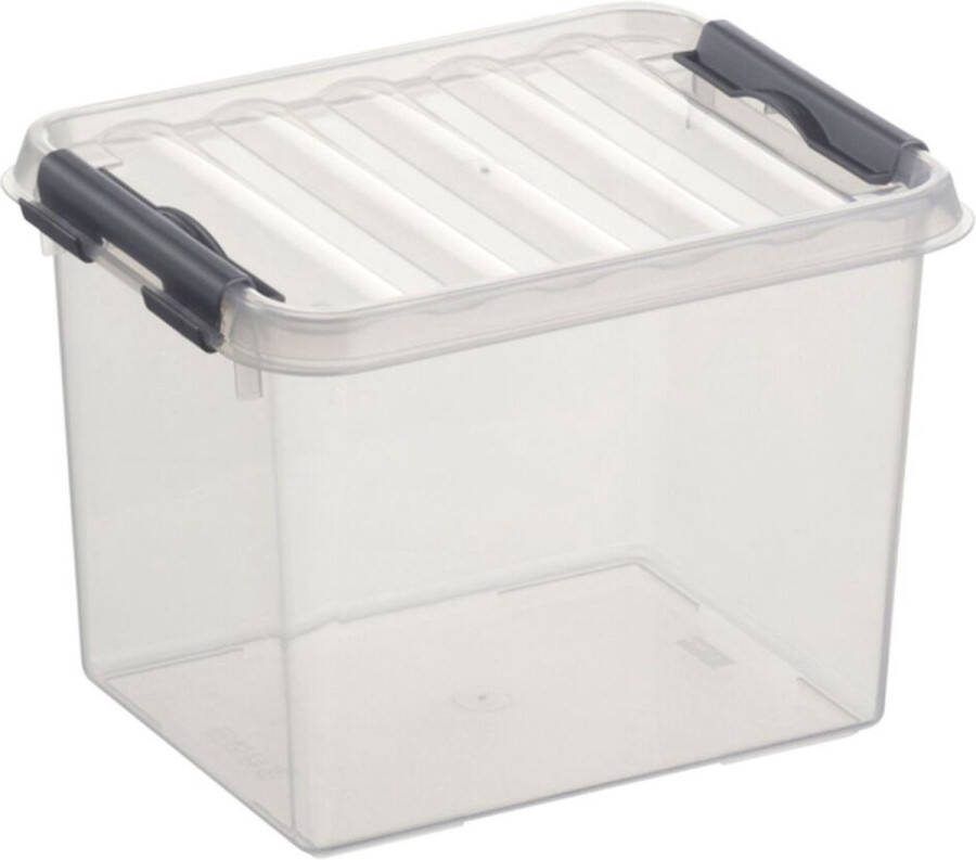 Sunware Q-line opbergbox 3L transparant metaal 20 x 15 x 14 3 cm