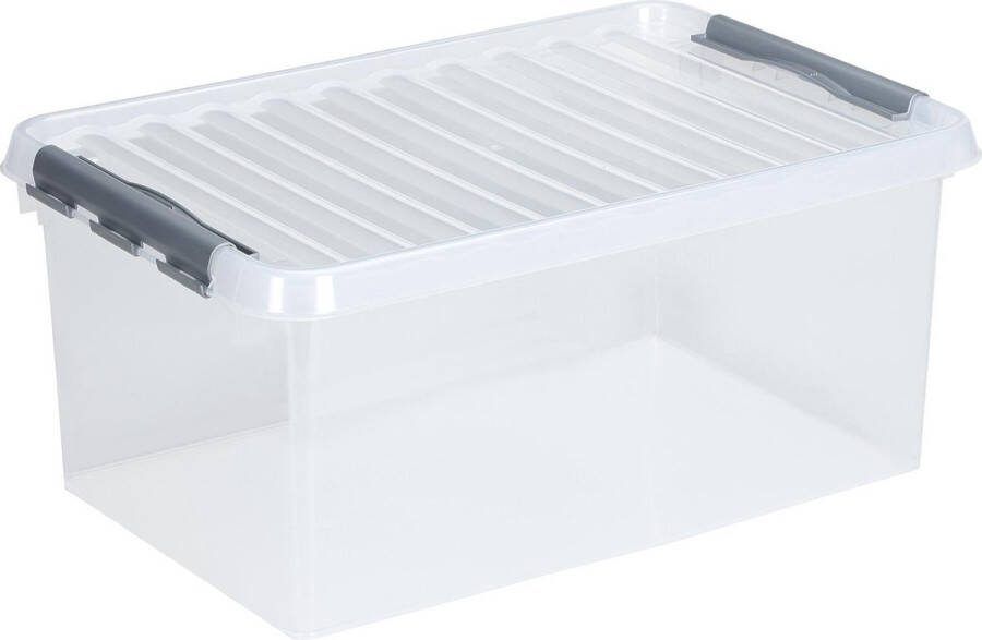 Sunware Q-line opbergbox 45L transparant metaal 60 x 40 x 26 cm