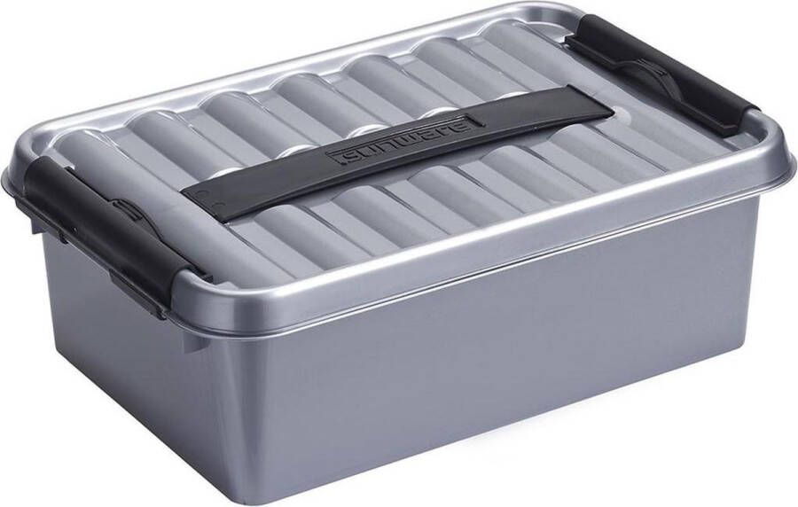 Sunware Q-line opbergbox 4L metaal zwart 30 x 20 x 10 4 cm