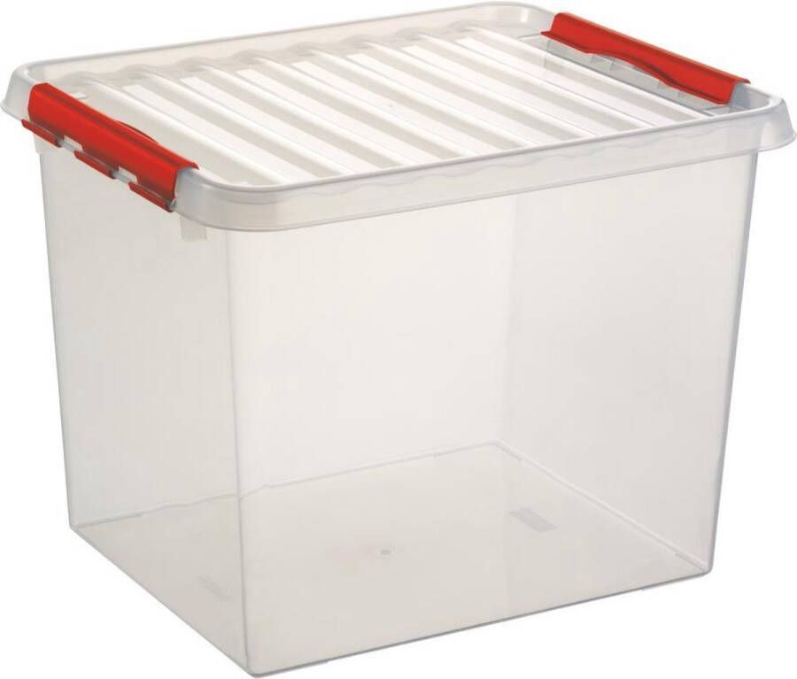 Sunware Q-line opbergbox 52L transparant rood 50 x 40 x 38 cm