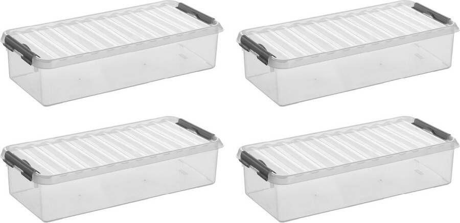 Sunware Q-line opbergbox 6 5L Set van 4 Transparant grijs