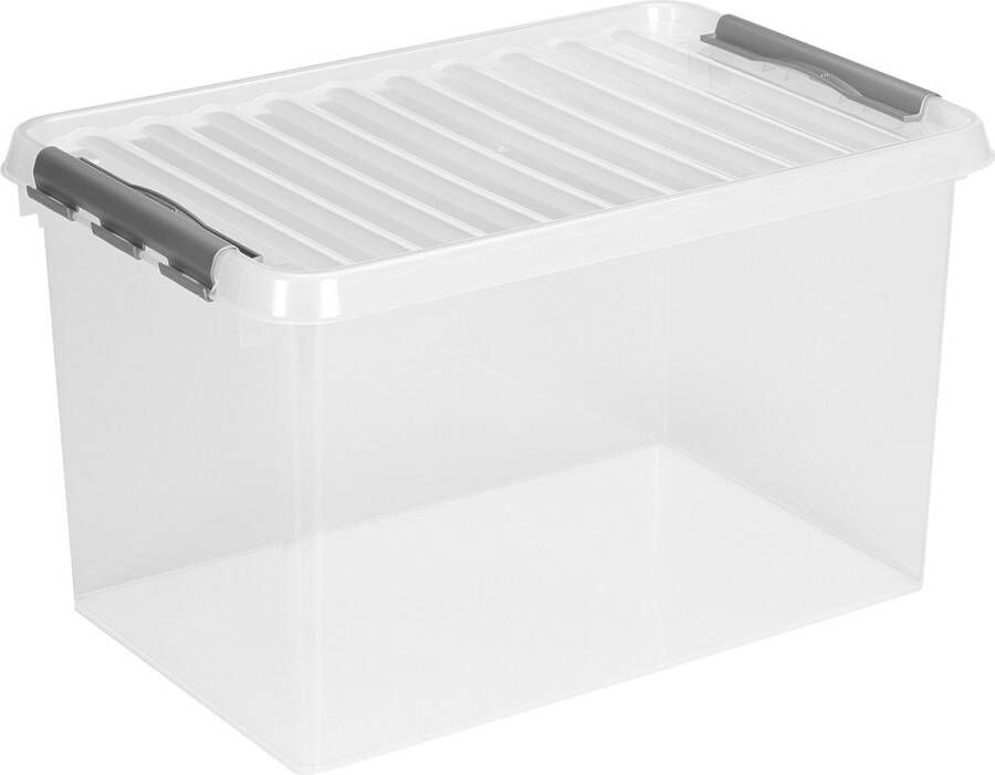 Sunware Q-line opbergbox 62L transparant metaal 60 x 40 x 34 cm