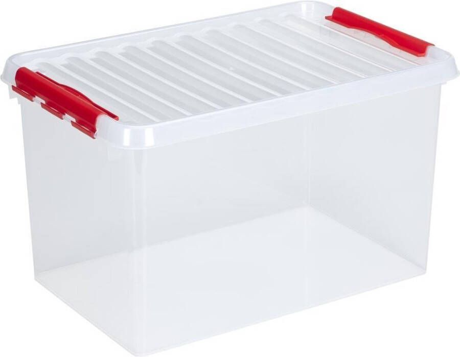 Sunware Q-line opbergbox 62L transparant rood 60 x 40 x 34 cm