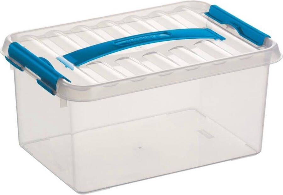 Sunware Q-line opbergbox 6L transparant blauw 30 7 x 20 x 14 3 cm