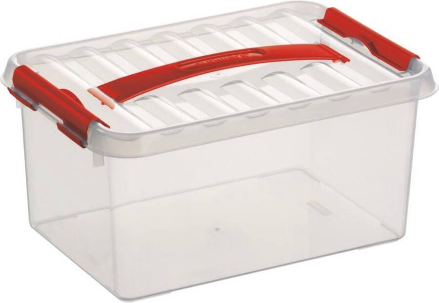Sunware Q-line opbergbox 6L transparant rood 30 7 x 20 x 14 3 cm
