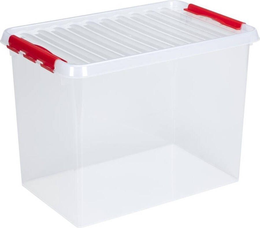 Sunware Q-line opbergbox 72L transparant rood 60 x 40 x 42 cm