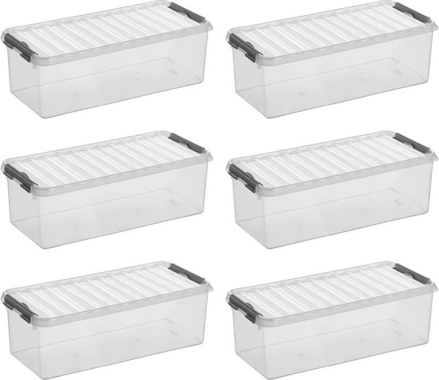 Sunware Q-line opbergbox 9 5L Set van 6 Transparant grijs