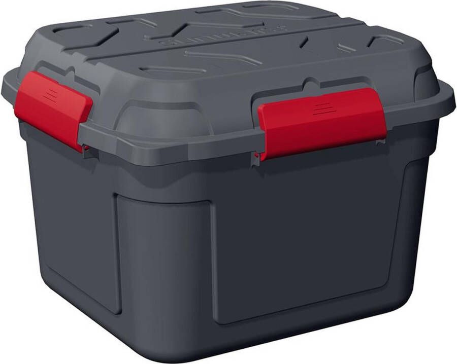 Sunware Q-line Tuinbox Opbergbox Tuin Opbergbox Buiten Waterdicht 90L Antraciet Rood 60 1 x 53 1 x 42 5 cm