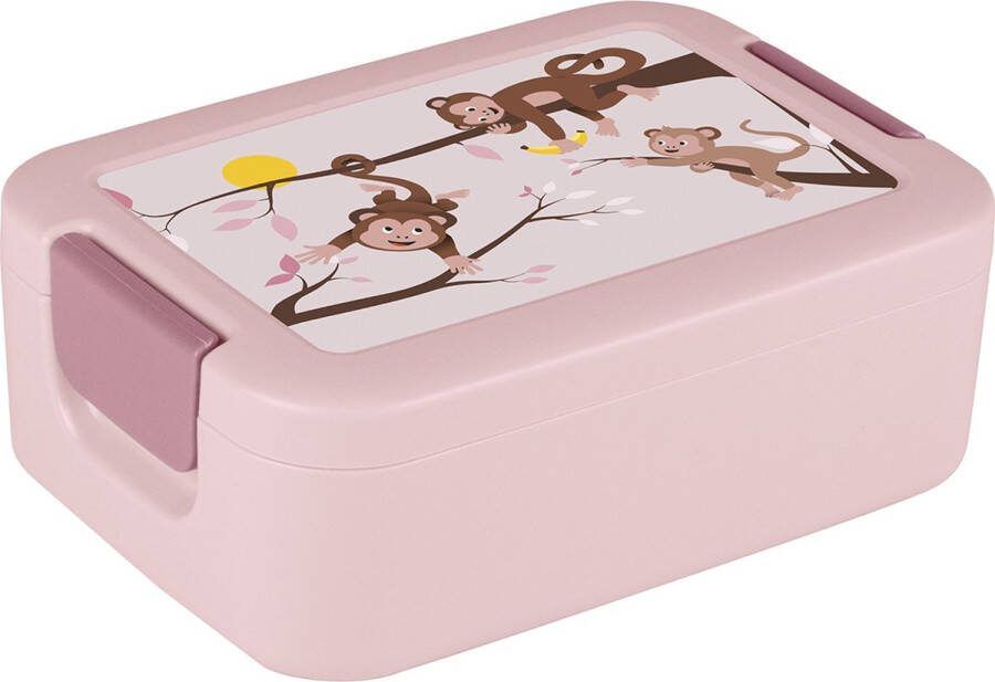 Sunware Sigma home Broodtrommel Lunchbox Aap Roze 1L