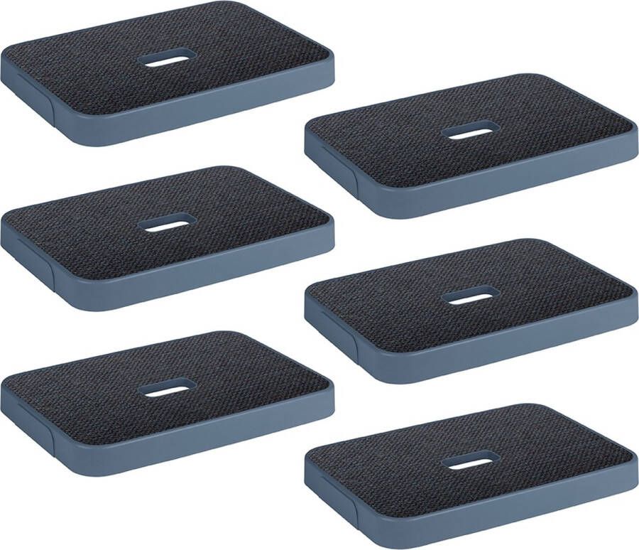 Sunware Sigma home deksel stof donkerblauw opbergbox 9L 13L 18L en 25L Set van 6