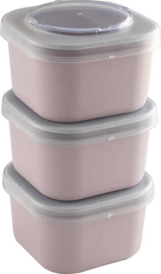 Sunware Sigma home Food to go lunchbakje set van 3 roze 9 3 x 9 3 x 16 7 cm