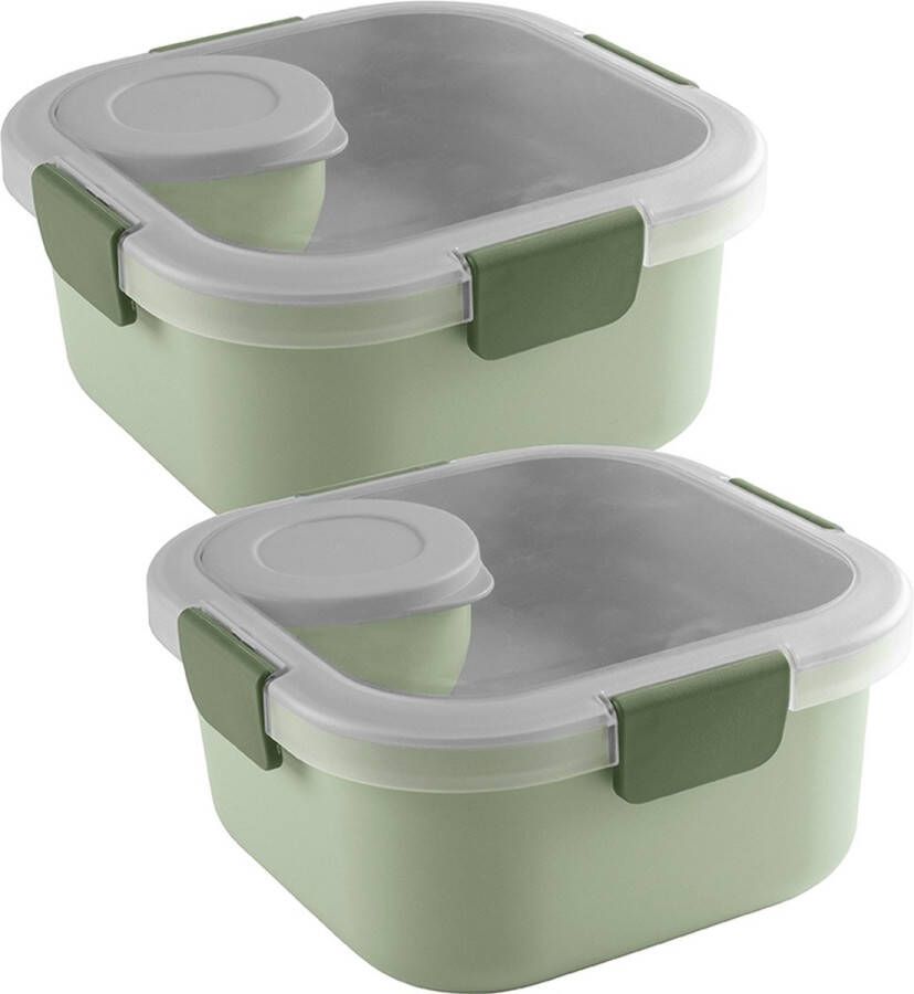 Sunware Sigma Home Food to go lunchbox groen donkergroen Set van 2