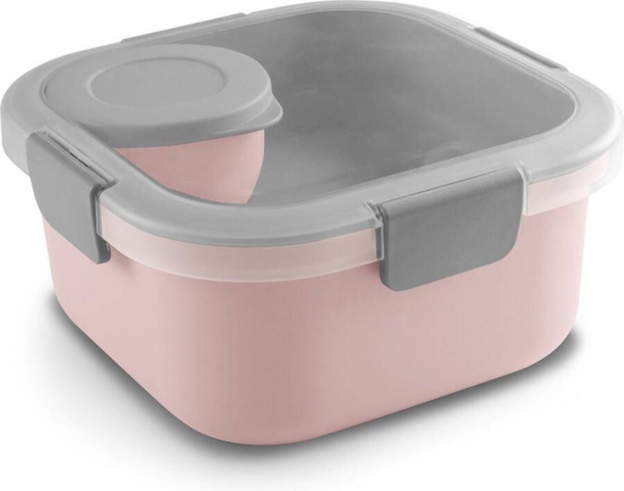 Sunware Sigma Home Food to go lunchbox roze lichtgrijs 17 7 x 17 7 x 8 7 cm