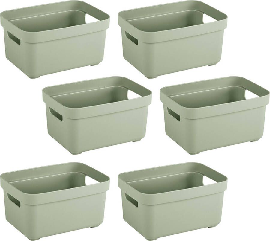 Sunware Sigma home opbergbox 2 5L groen Set van 6