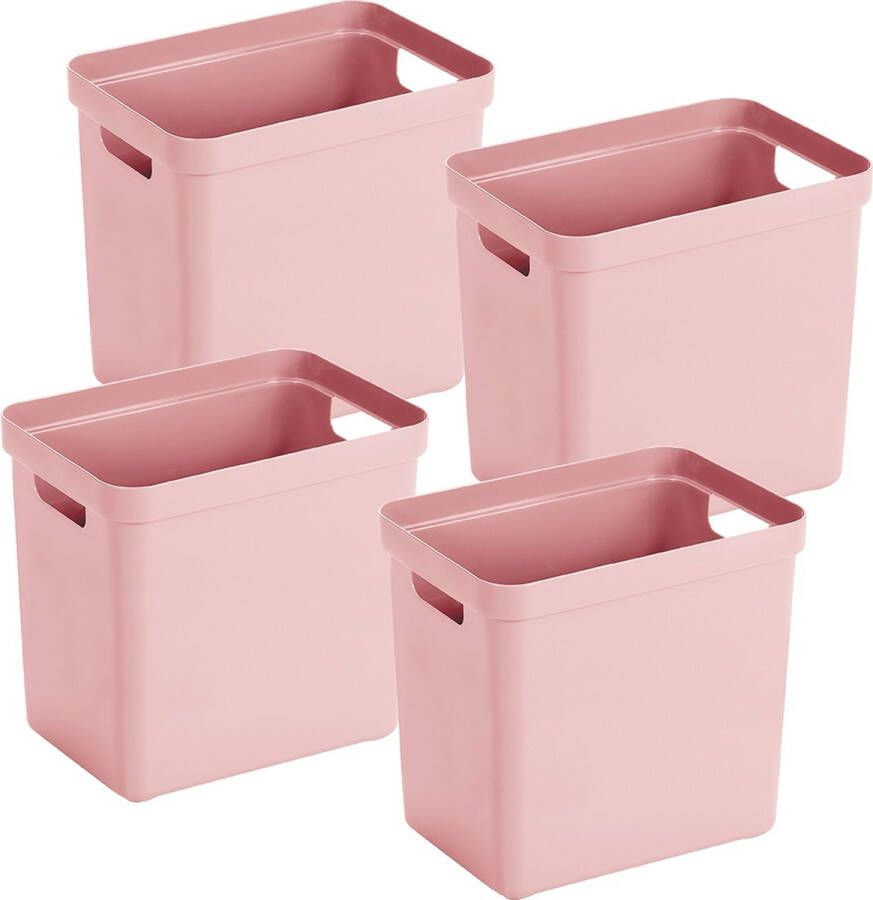 Sunware Sigma home opbergbox 25L roze Set van 4