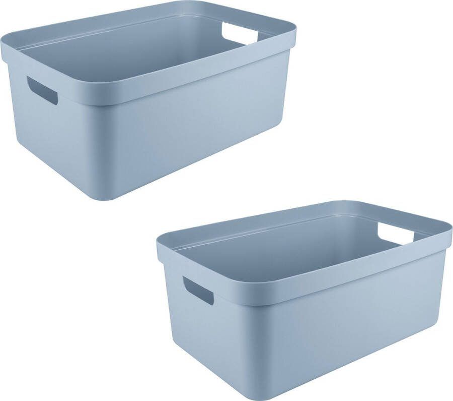 Sunware Sigma home opbergbox 45L blauw Set van 2