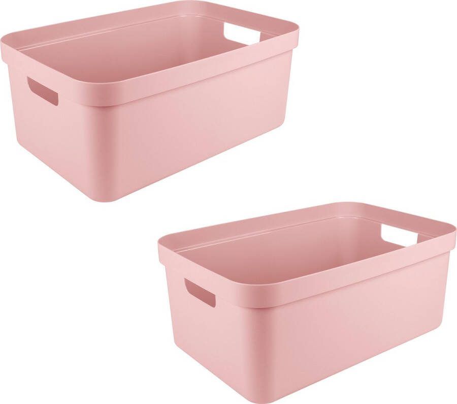 Sunware Sigma home opbergbox 45L roze Set van 2