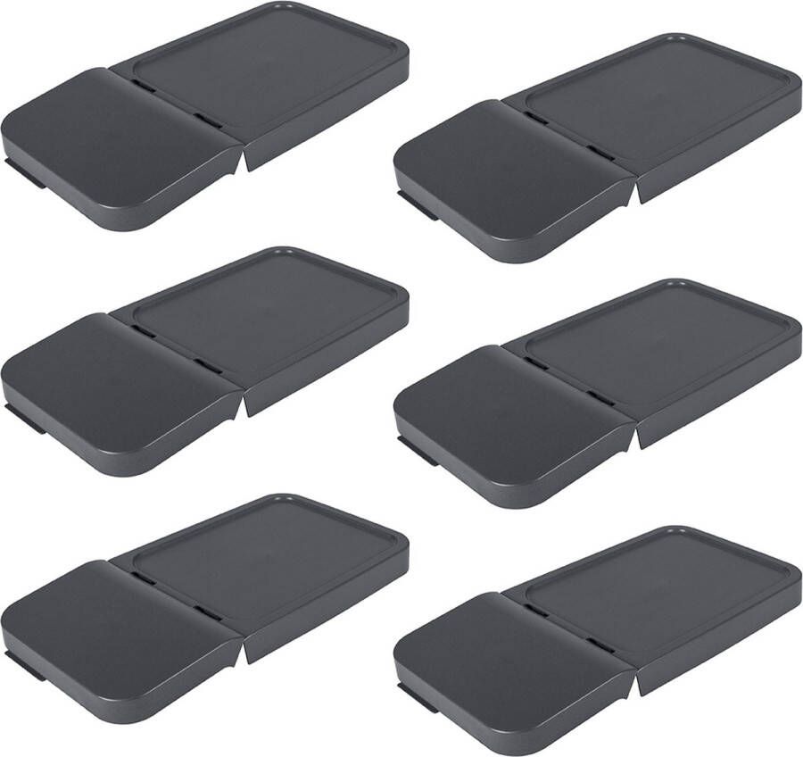 Sunware Sigma home sorteer unit deksel antraciet voor sorteer unit 30L Set van 6