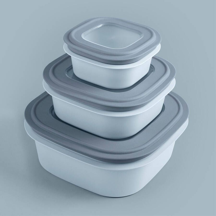 Sunware Sigma home Vershoudbakjes Diepvriesbakjes BPA vrij 3 stuks 0 5L + 1 3L + 2 8L Blauw