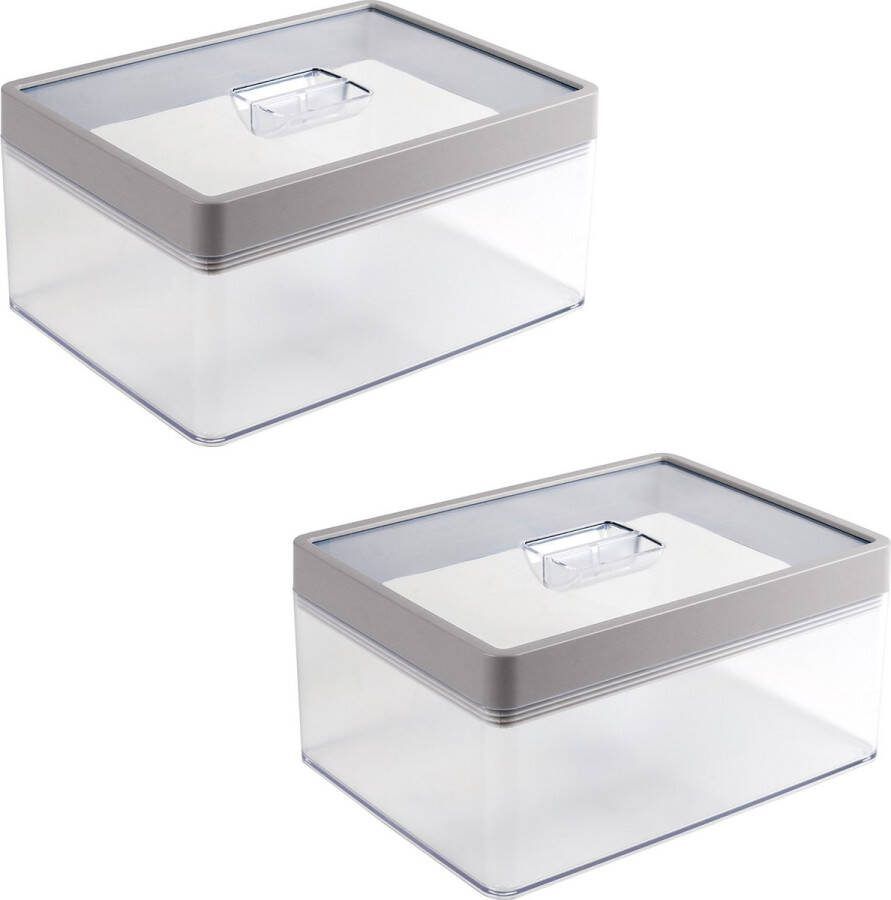 Sunware Sigma home voorraadbus 3 3L transparant grijs Set van 2