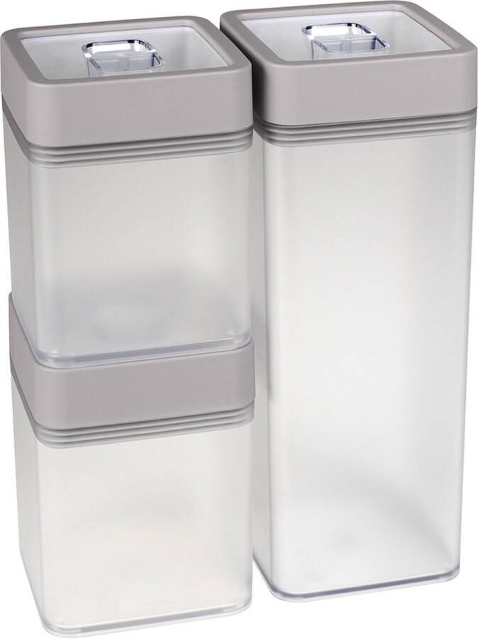 Sunware Sigma home voorraadbussen set 3 delig transparant grijs