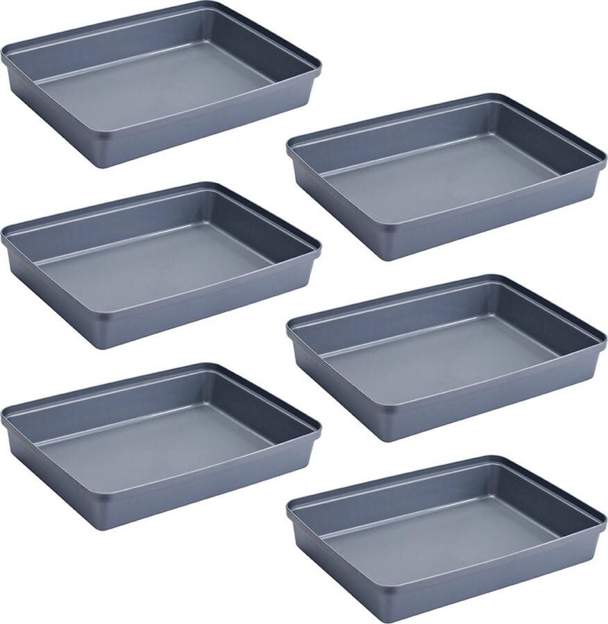 Sunware Square kantoorbakje A4 grijs Set van 6