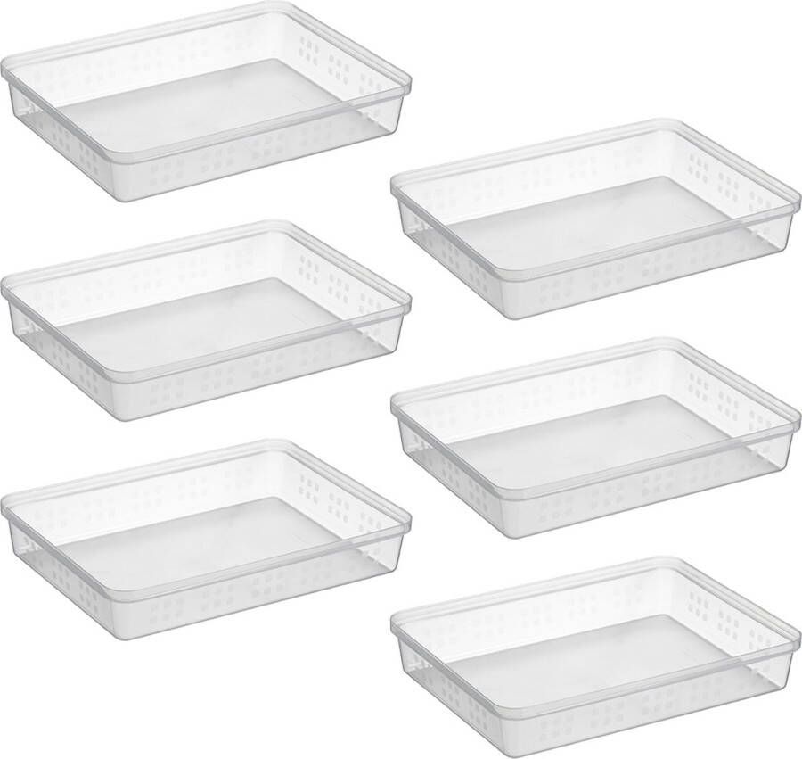 Sunware Square kantoorbakje A4 transparant Set van 6