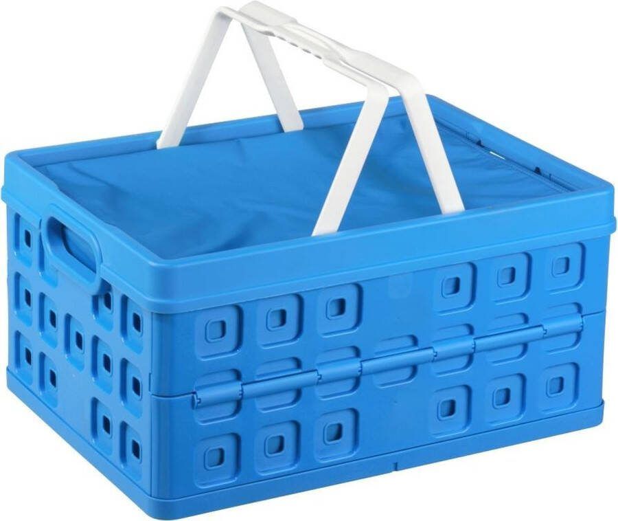 Sunware Square vouwkrat met koeltas en met handgreep 32L blauw 49 x 36 x 24 5 cm